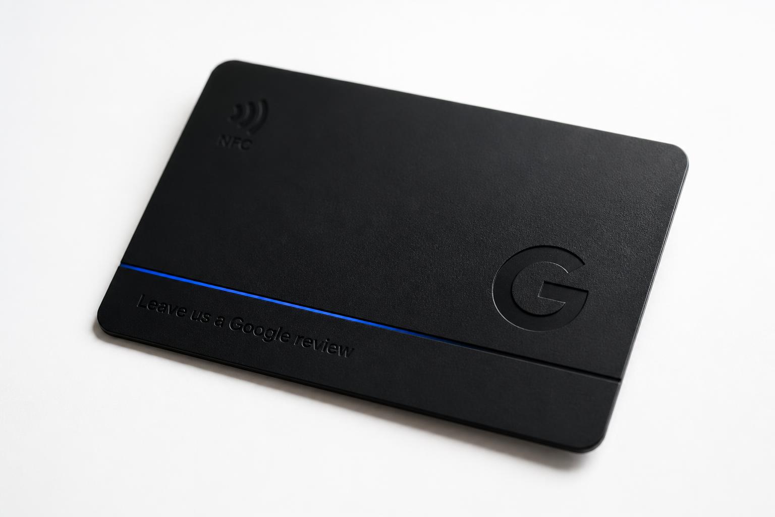 Matte black NFC Google review card